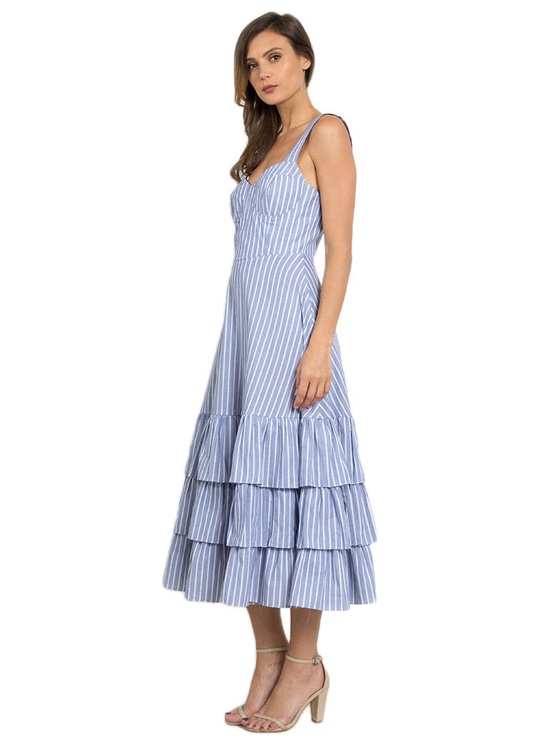 Hamptons Tiered Summer Dress (Powder Blue)