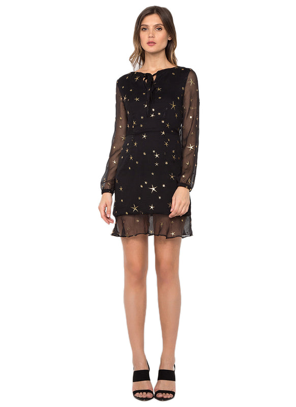 Black Sheer Constellation Dress