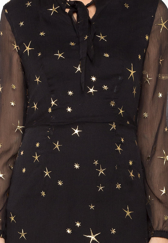 Black Sheer Constellation Dress