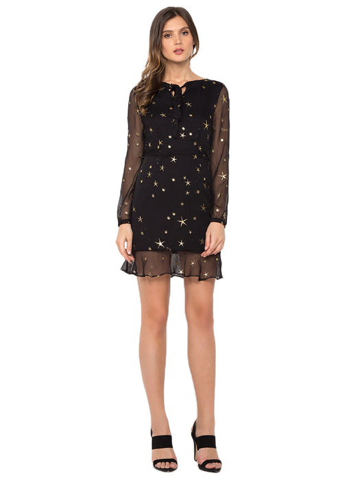 Black Sheer Constellation Dress