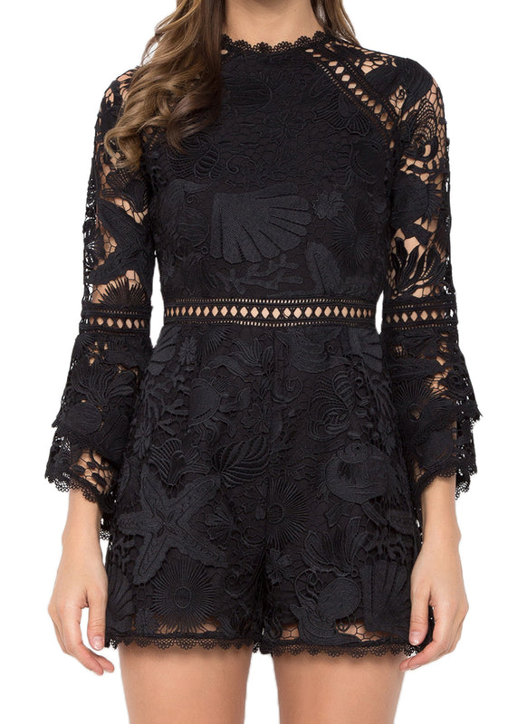 Black Lace Missy Playsuit