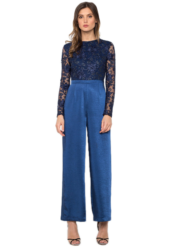 Yale Blue Lace Jumpsuit