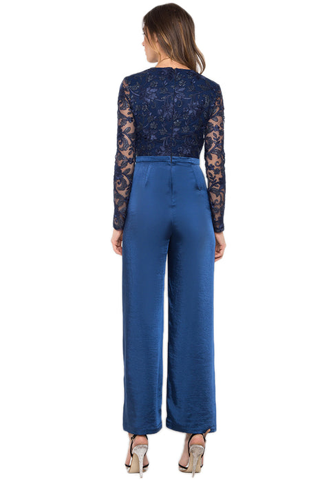 Yale Blue Lace Jumpsuit