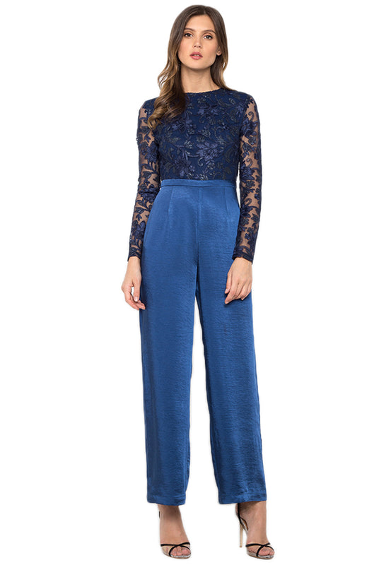 Yale Blue Lace Jumpsuit