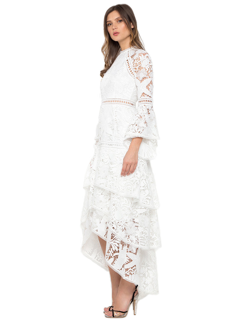 White Flounce Missy Dress