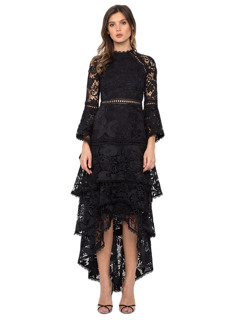 Black Flounce Missy Dress