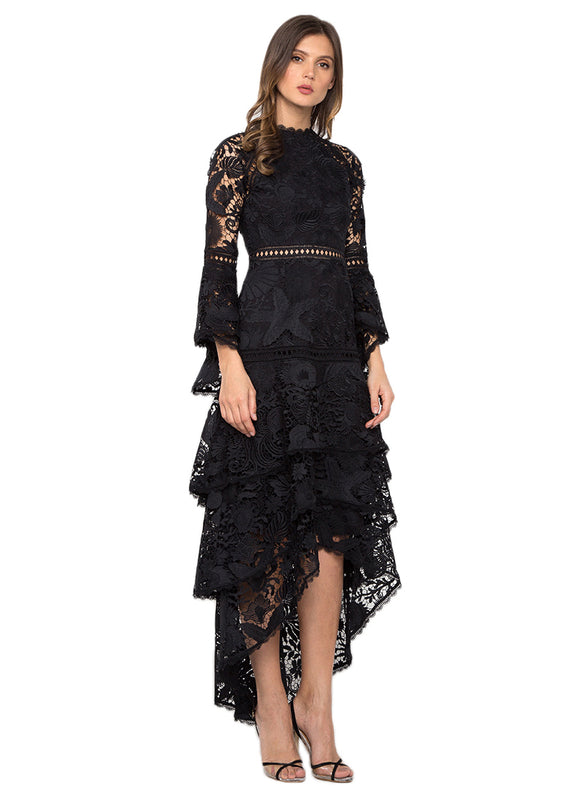 Black Flounce Missy Dress