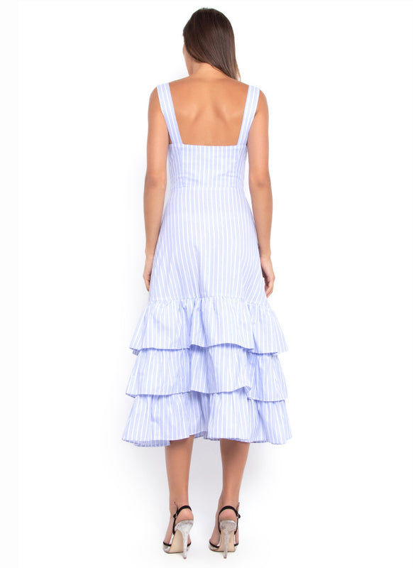 Hamptons Tiered Summer Dress (Soft Sky Blue)