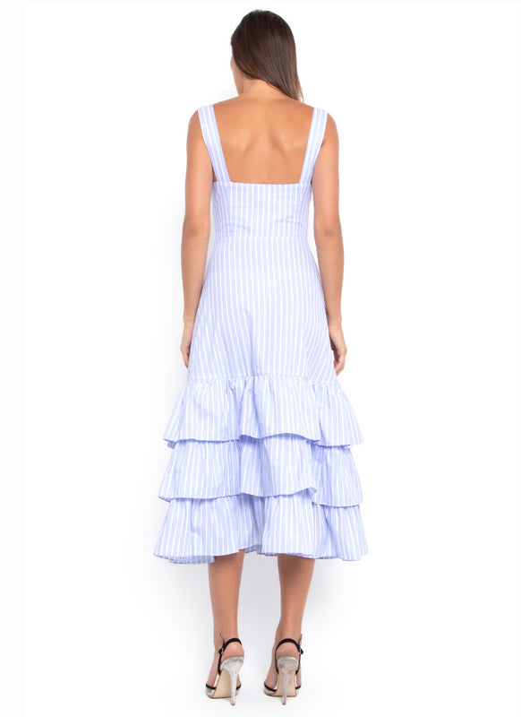 Hamptons Tiered Summer Dress (Soft Sky Blue)