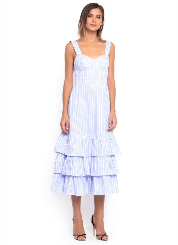 Hamptons Tiered Summer Dress (Soft Sky Blue)