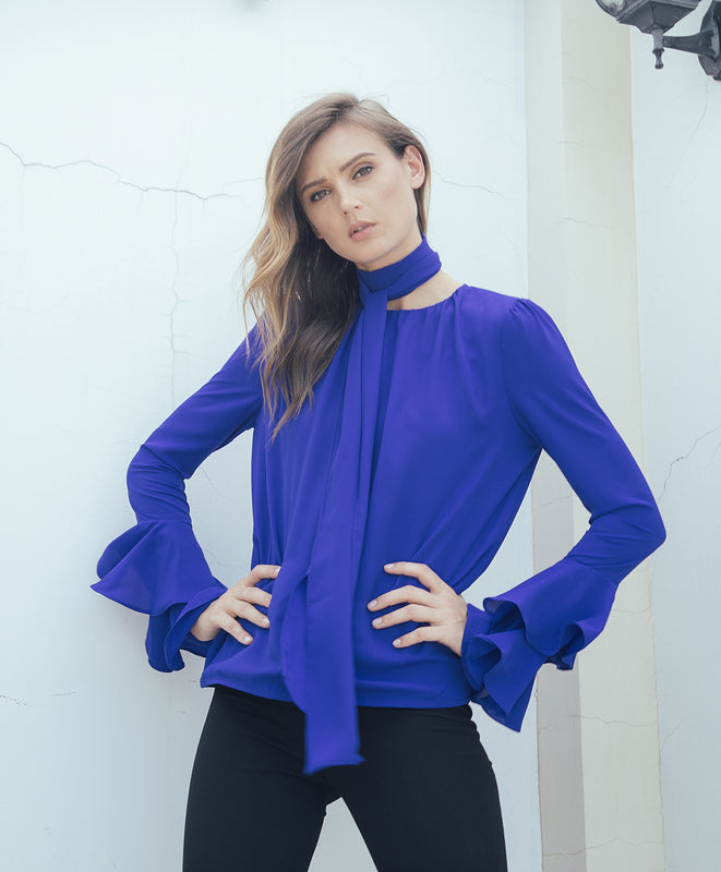 Ruffled Sleeves Top outdoor