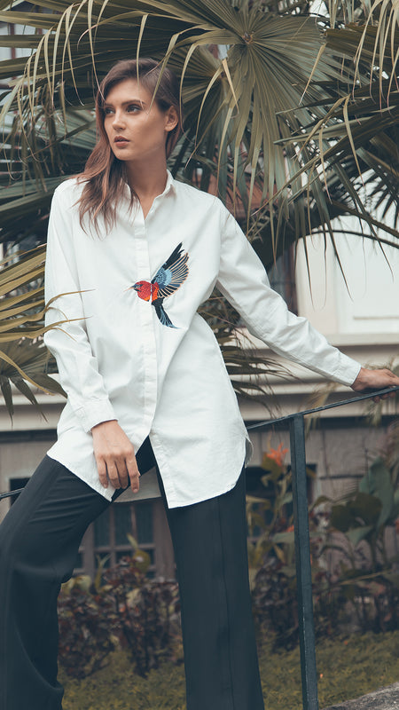 Embroidery Simple Shirt outdoor frontside